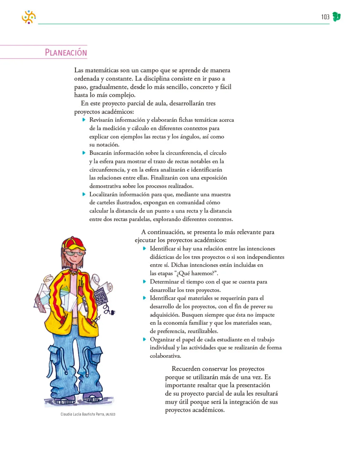 Miniatura página 104 de Colección Ximhai. Nuestro libro de Proyectos.  Tomo III.  Libro de Educación Telesecundaria Grado 1°  Ciclo Escolar 2025 - 2026