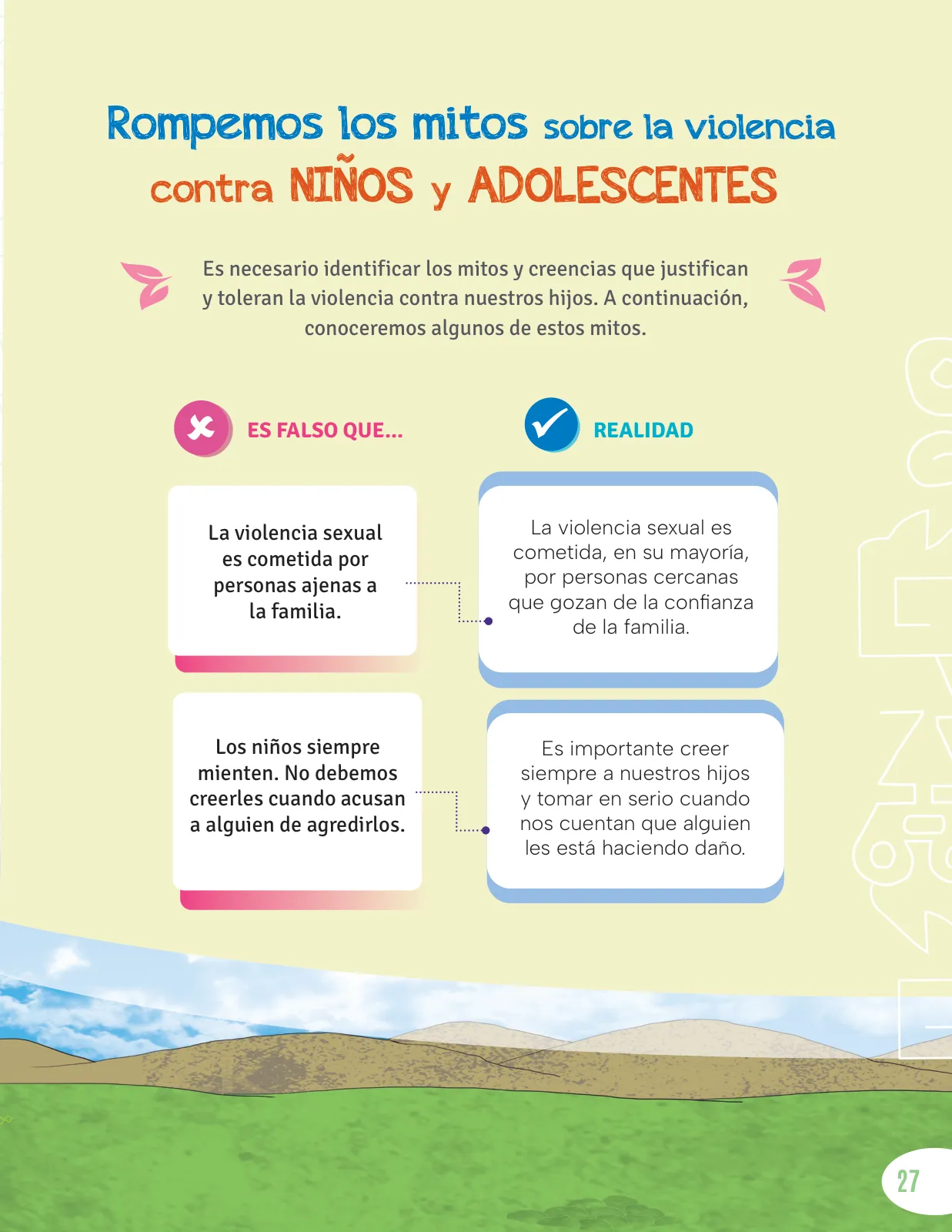 Miniatura página 29 de Cartilla de prevención y protección frente a la violencia para familias : Primaria Multigrado Monolingüe y Modelos de Servicio Educativo en el Ámbito Rural · 2024