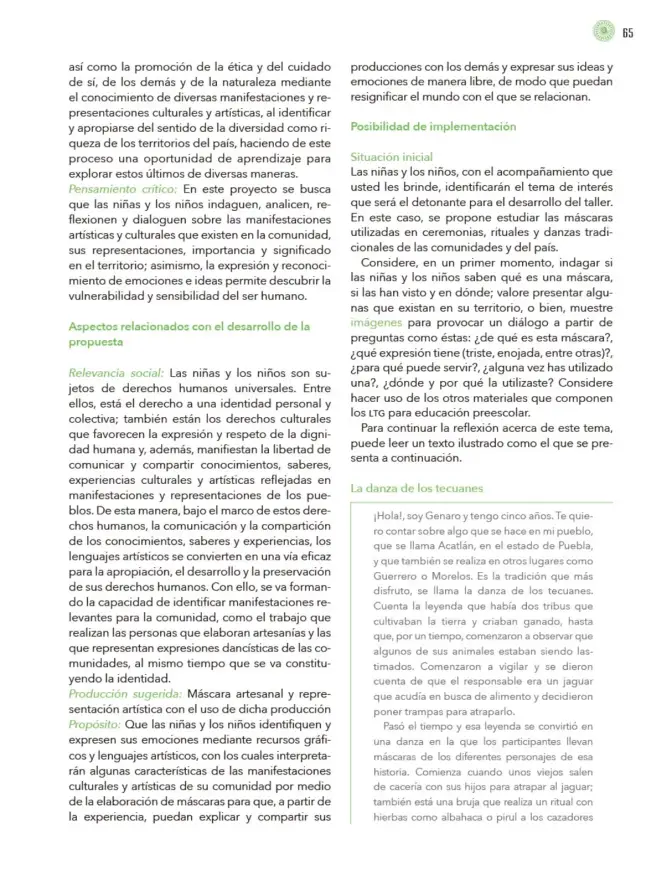 Página 66 de Modalidades de trabajo para la acción transformadora y el codiseño Libro de Educación Preescolar Grado 1°, 2°, 3° Ciclo Escolar 2025 - 2026