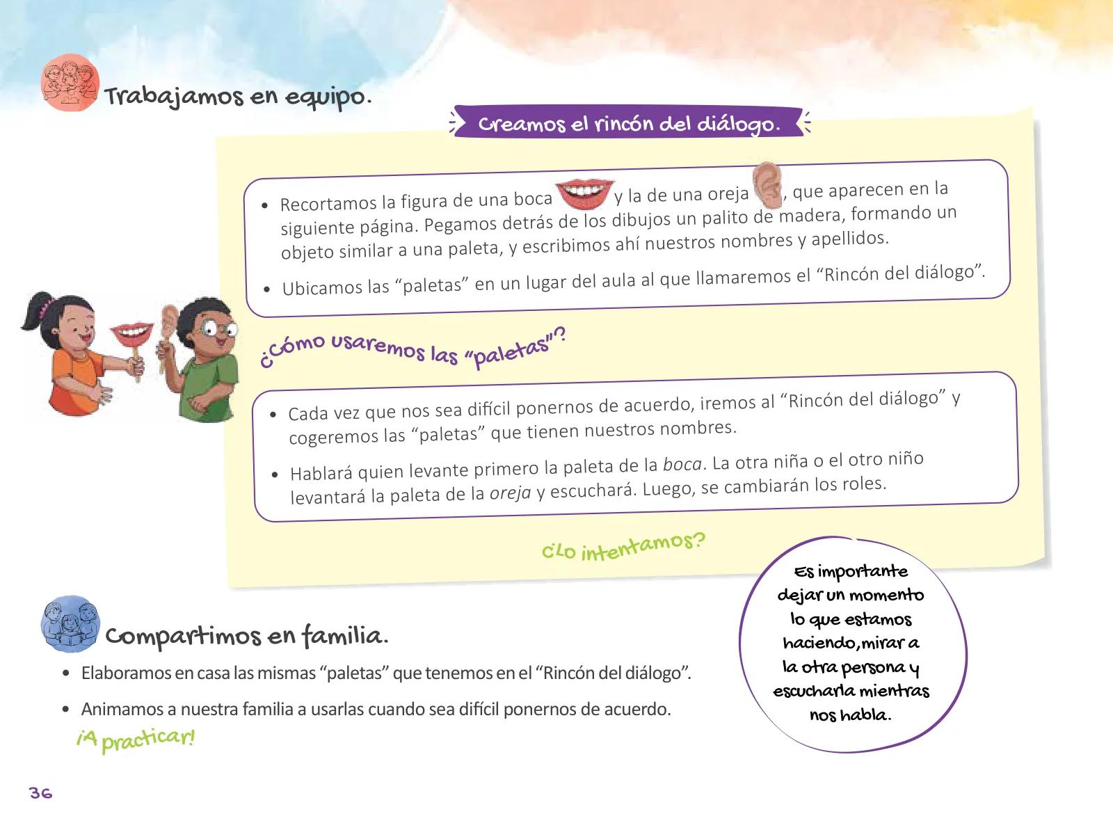 Página 38 de Cuadernillo de Tutoría 1 : primer grado de Educación Primaria · 2021