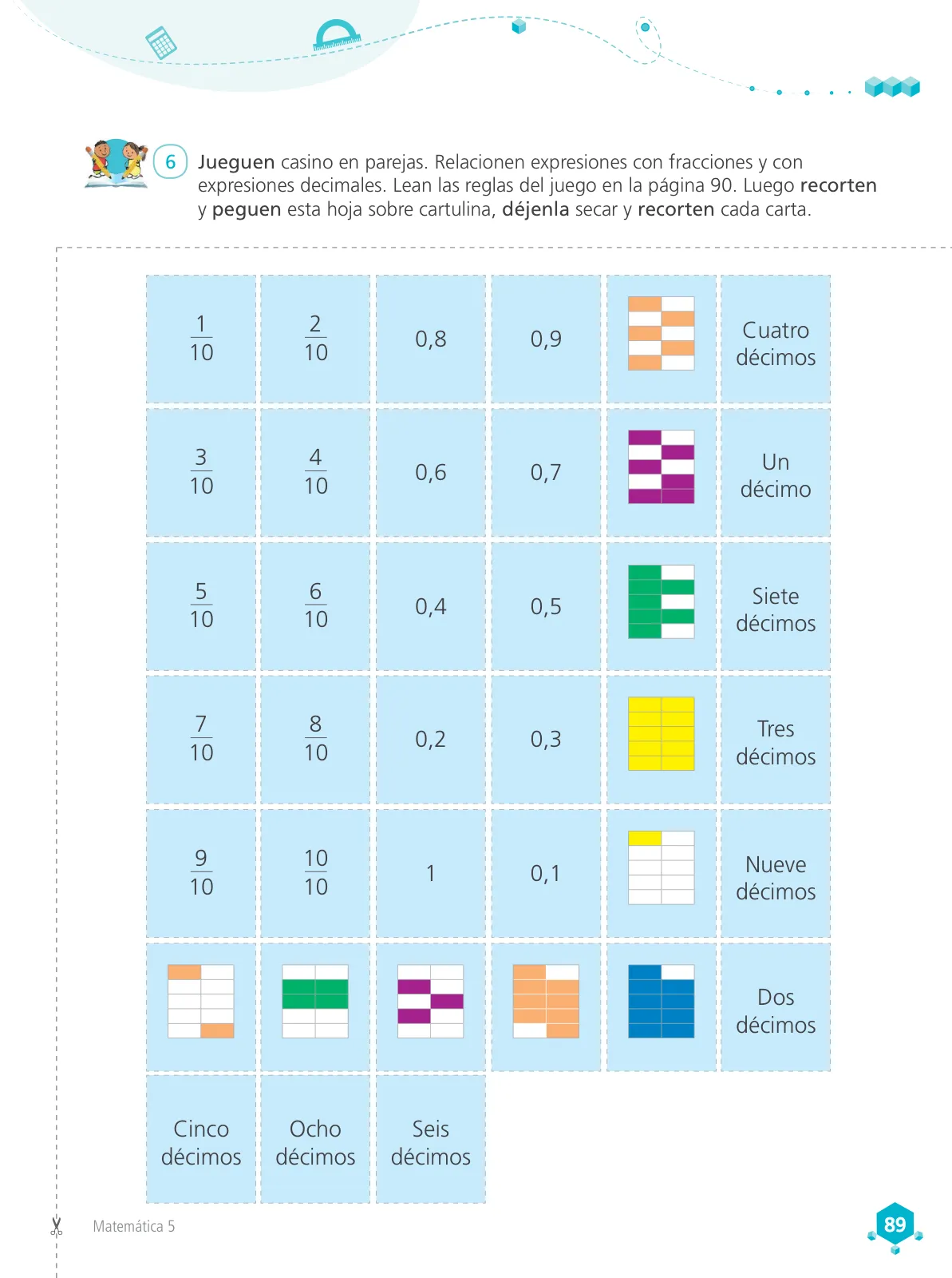 Página 90 de Matemática 5 : cuaderno de trabajo para quinto grado de Educación Primaria 2018 · 2018