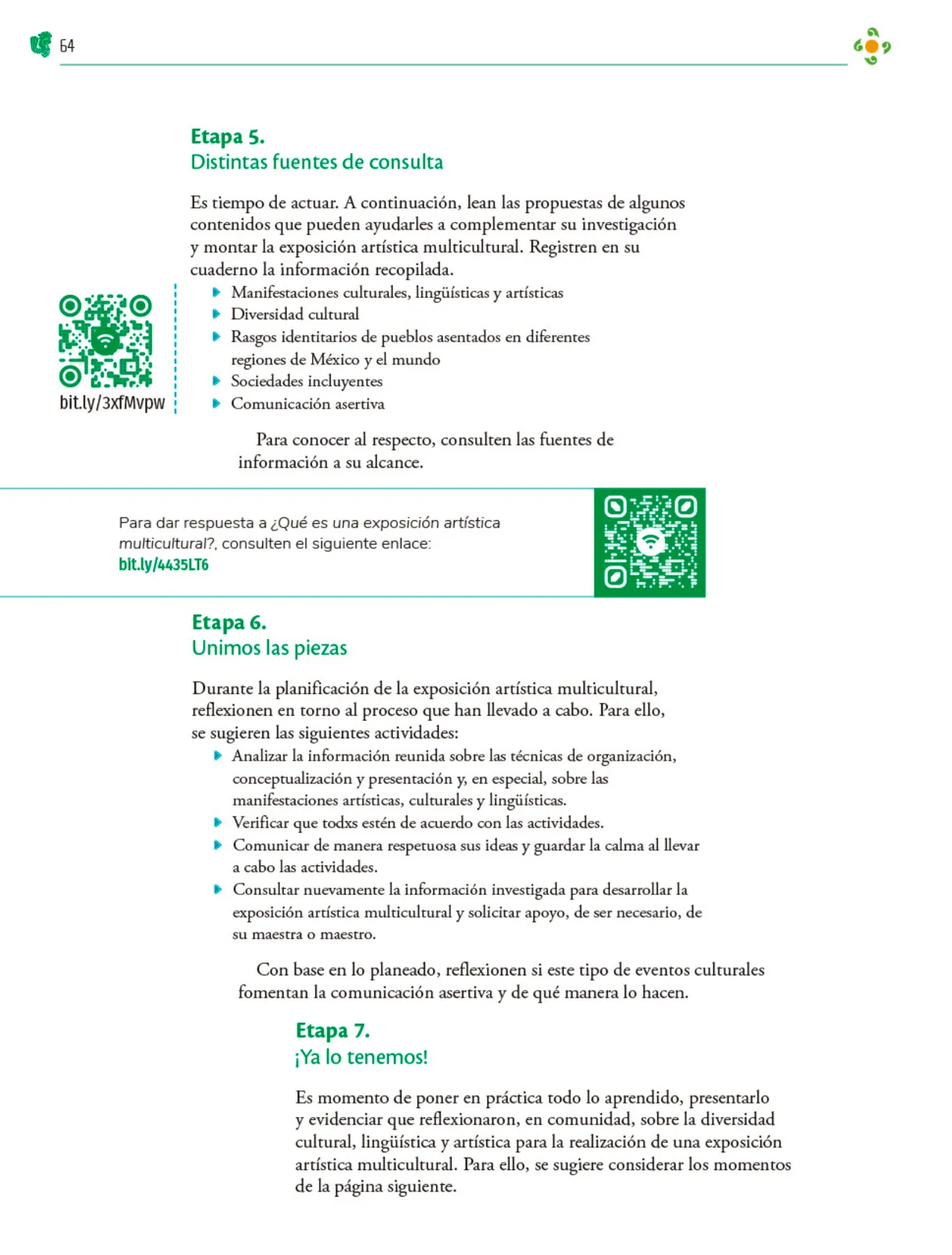 Miniatura página 65 de Colección Sk´asolil. Nuestro libro de Proyectos. Tomo I.    Libro de Educación Telesecundaria Grado 2°  Ciclo Escolar 2025 - 2026