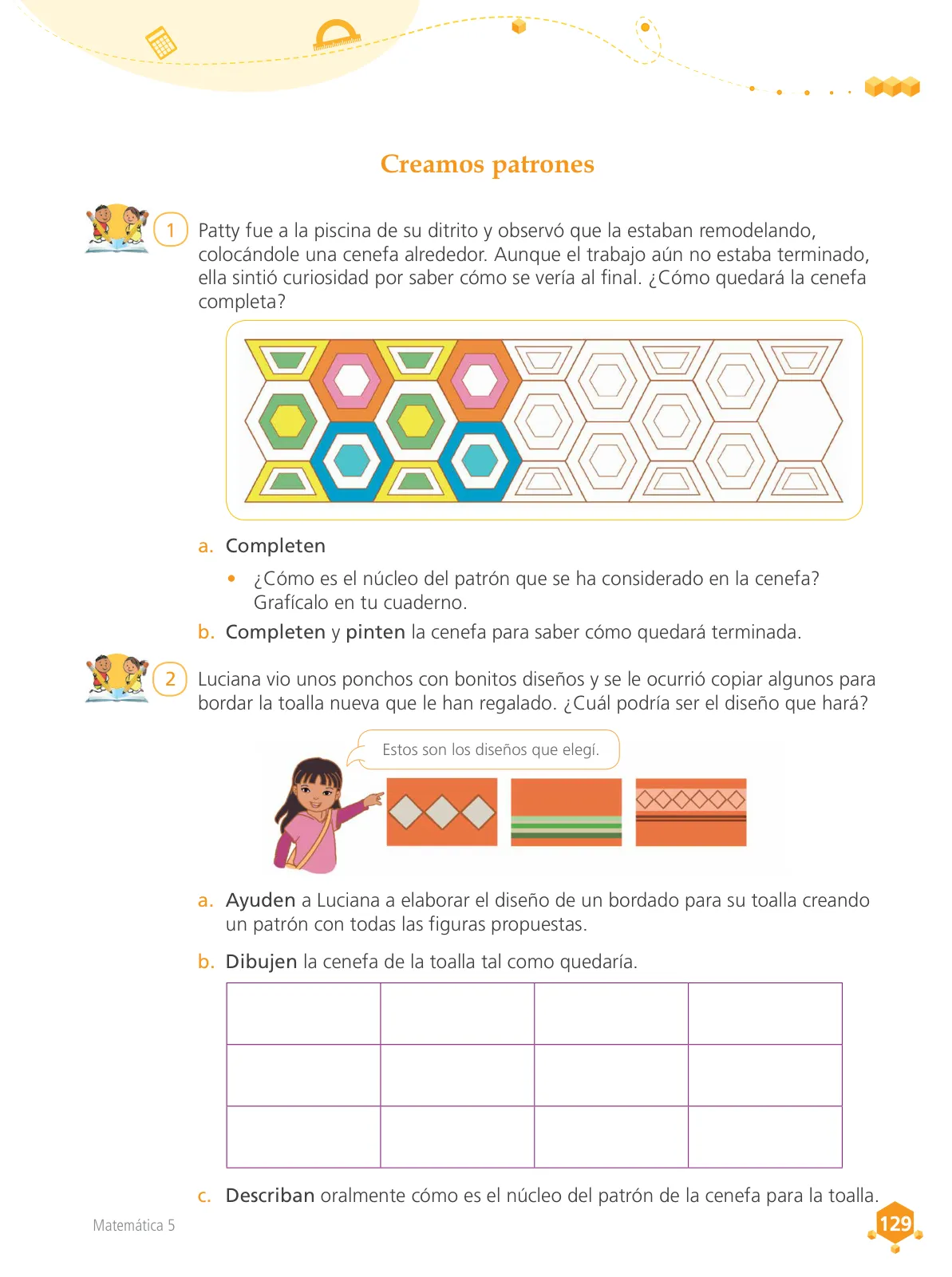 Página 130 de Matemática 5 : cuaderno de trabajo para quinto grado de Educación Primaria 2018 · 2018