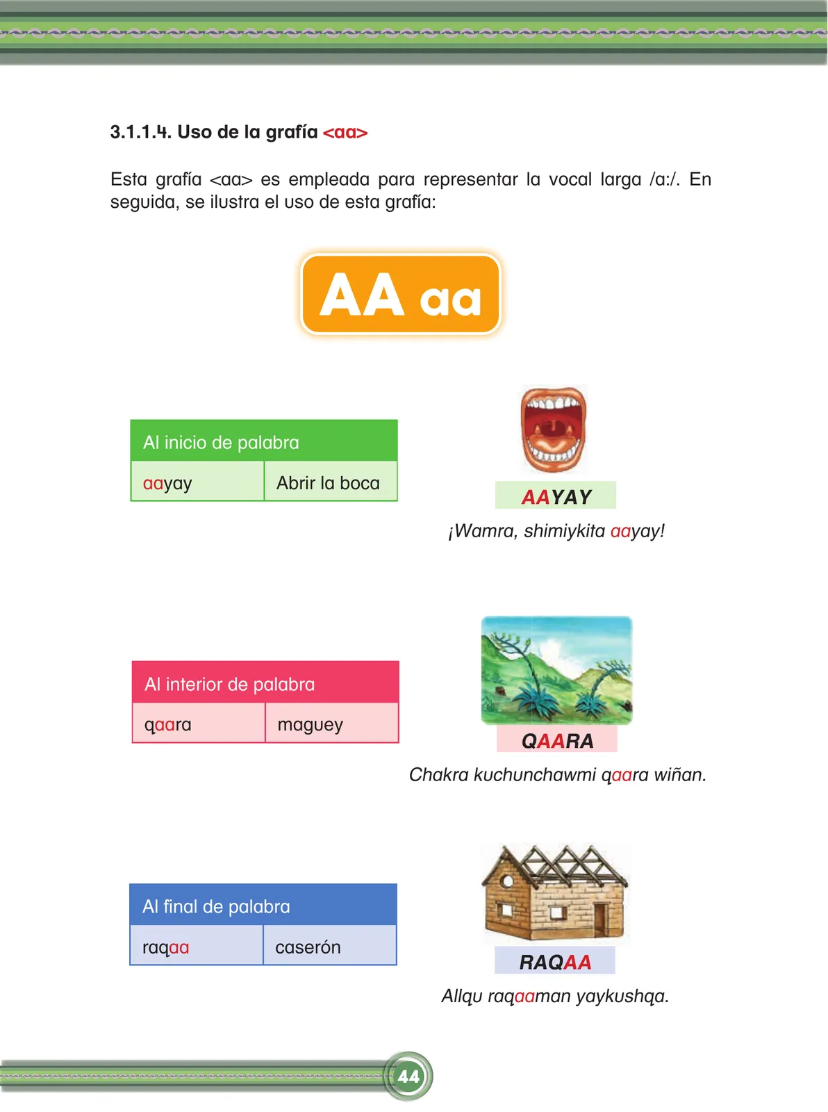 Miniatura página 46 de Chawpin qichwata alli qillqanapaq maytu = Manual de escritura quechua central · 2020