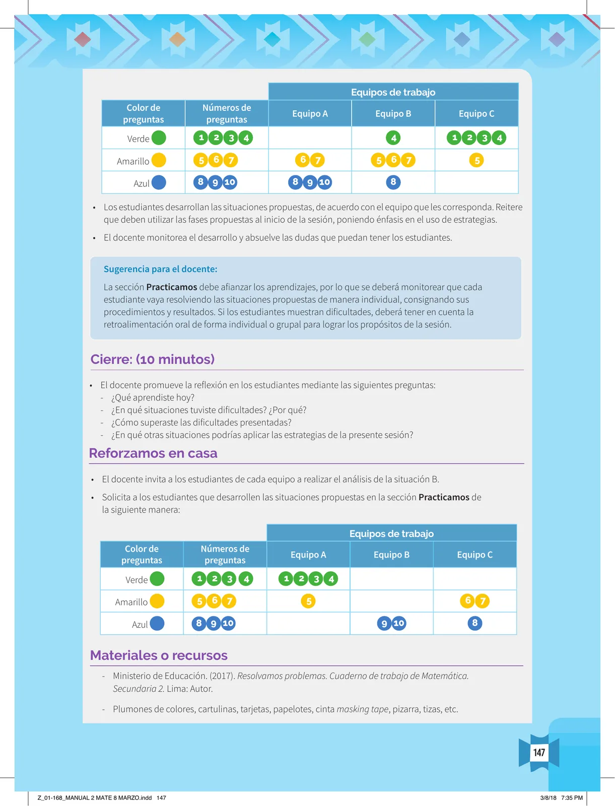 Página 149 de Resolvamos problemas 2 : manual para el docente 2018 · 2018