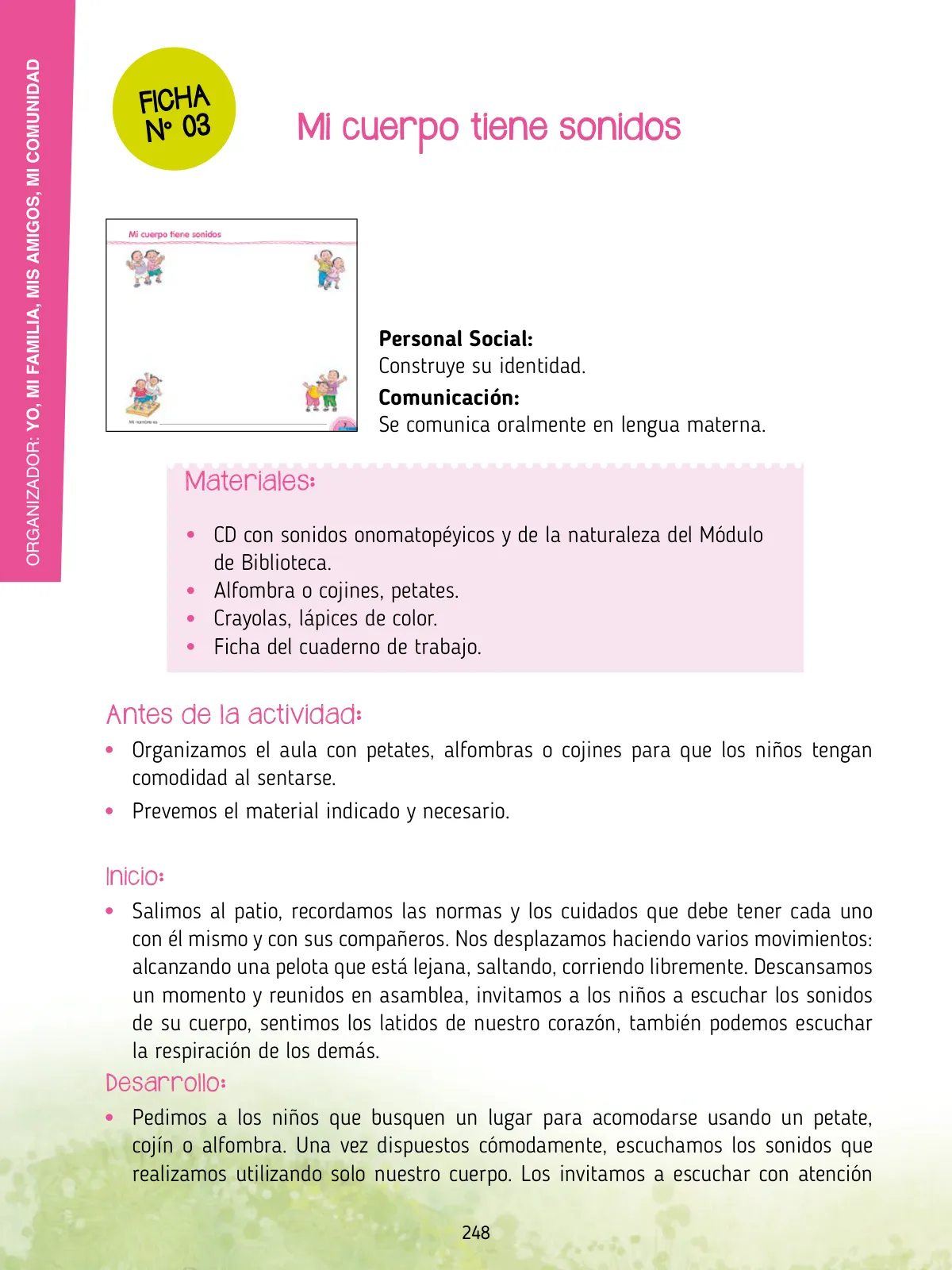 Página 250 de Agenda pedagógica 2017-2018 para docentes de II Ciclo de Instituciones de nivel de Educación Inicial · 2017
