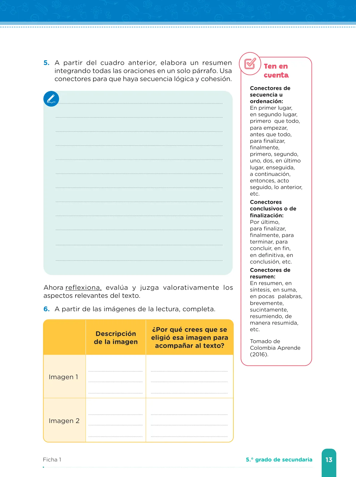 Página 15 de Fichas de aprendizaje de Comunicación 5 · 2024