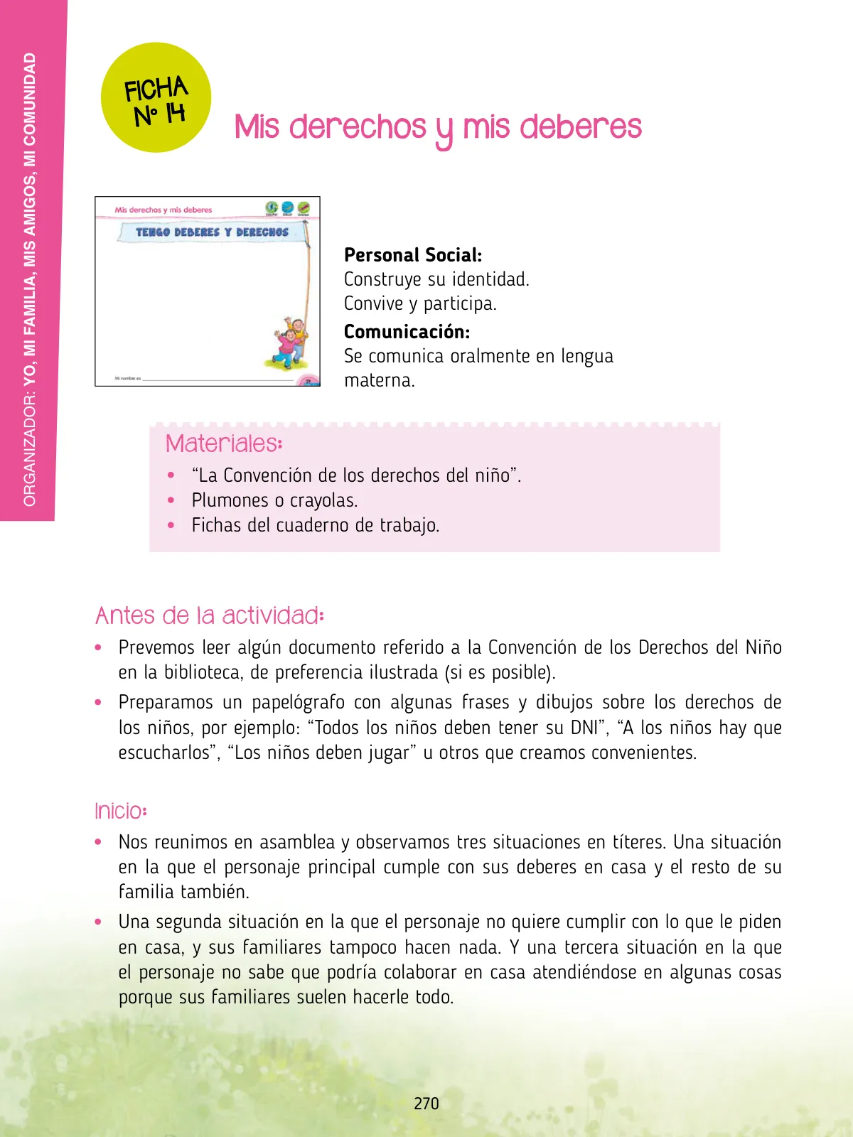 Página 272 de Agenda pedagógica 2017-2018 para docentes de II Ciclo de Instituciones de nivel de Educación Inicial · 2017