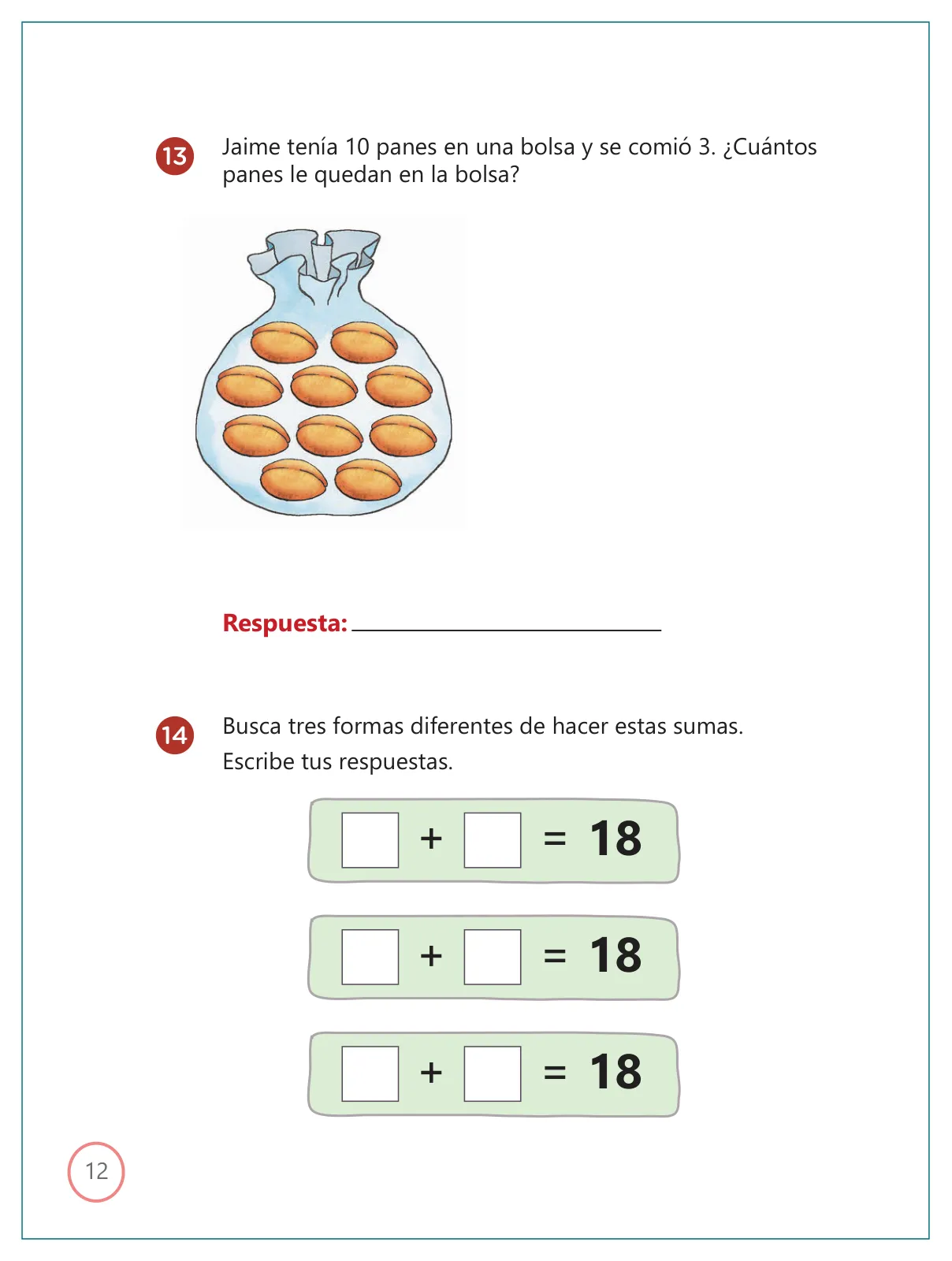 Miniatura página 12 de Kit de evaluación Entrada 1 Demostrando lo que aprendimos : Matemática, primer trimestre, ﻿Segundo grado - Primaria · 2019