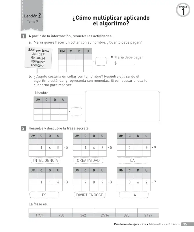 Página 36 de Matemática – Cuarto Básico | Texto del Estudiante MINEDUC – Descargar PDF · 2024