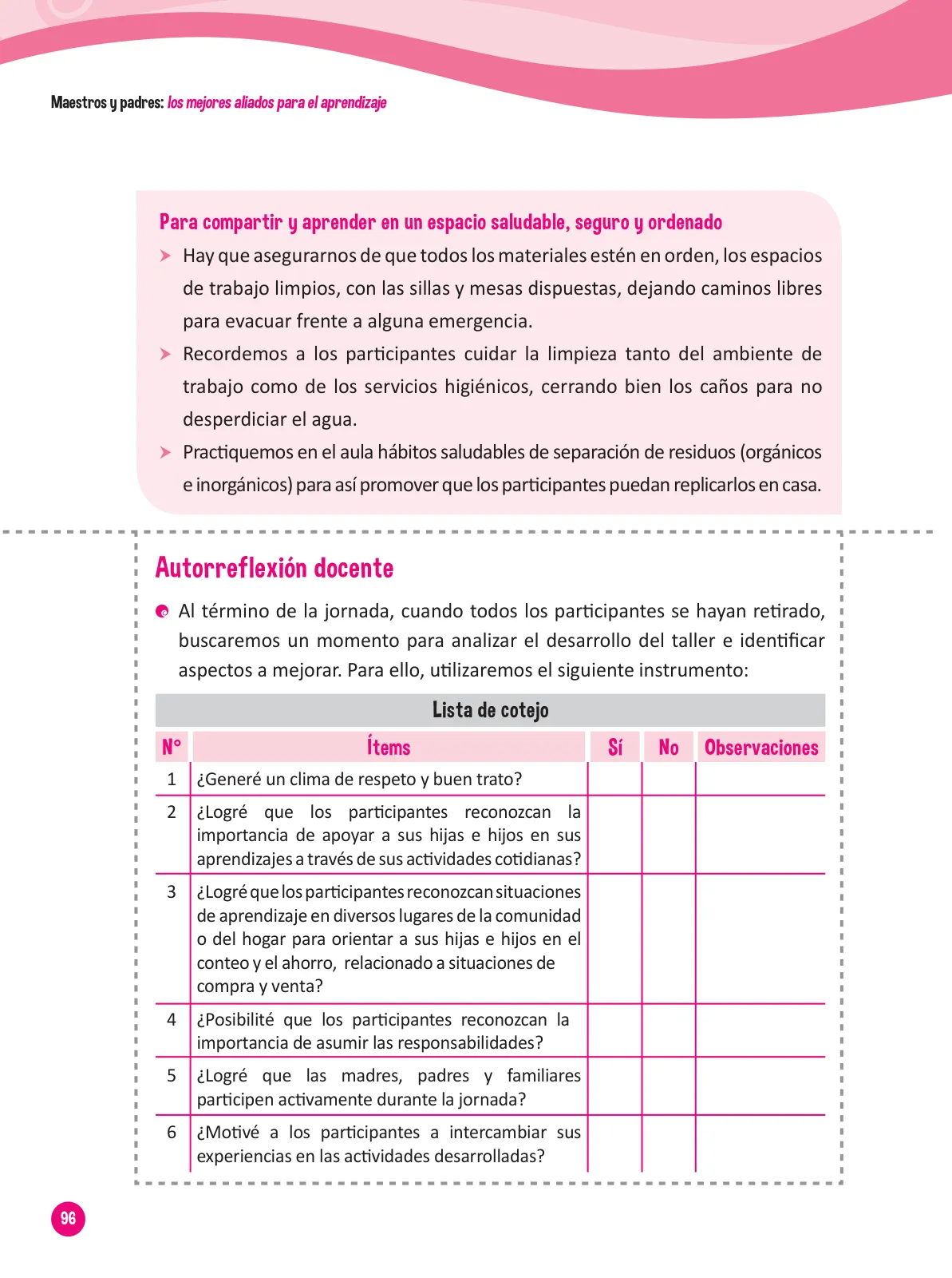 Miniatura página 98 de Guía para el trabajo docente con las familias del ciclo III de Primaria · 2016
