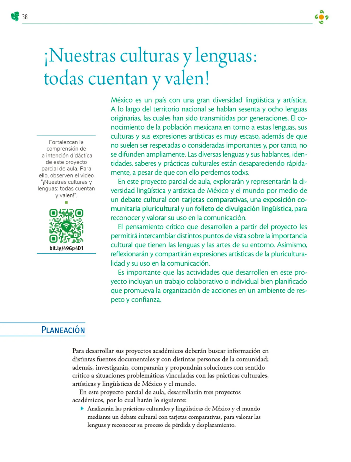 Página 39 de Colección Nanahuatzin. Nuestro libro de Proyectos. Tomo I. Libro de Educación Telesecundaria Grado 3° Ciclo Escolar 2025 - 2026