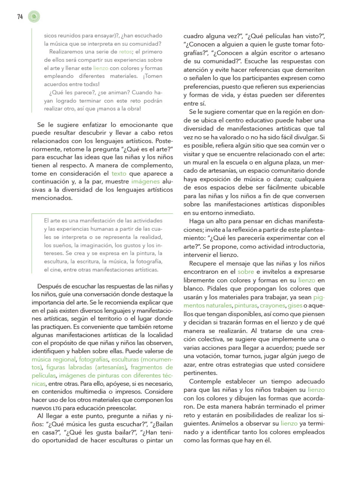 Página 75 de Modalidades de trabajo para la acción transformadora y el codiseño Libro de Educación Preescolar Grado 1°, 2°, 3° Ciclo Escolar 2025 - 2026