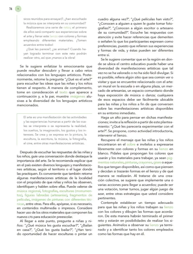 Página 75 de Modalidades de trabajo para la acción transformadora y el codiseño Libro de Educación Preescolar Grado 1°, 2°, 3° Ciclo Escolar 2025 - 2026