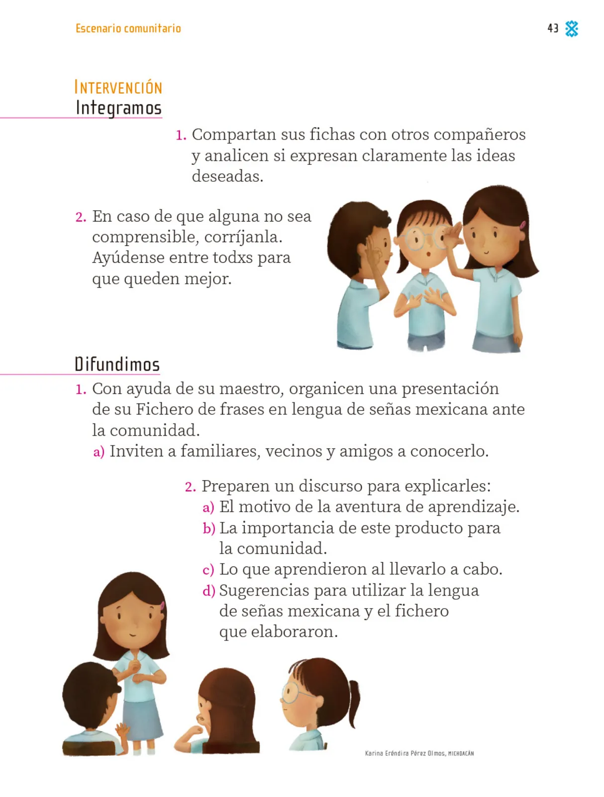 Página 44 de Proyectos Comunitarios.   Libro de Educación Primaria Grado 1°  Ciclo Escolar 2025 - 2026