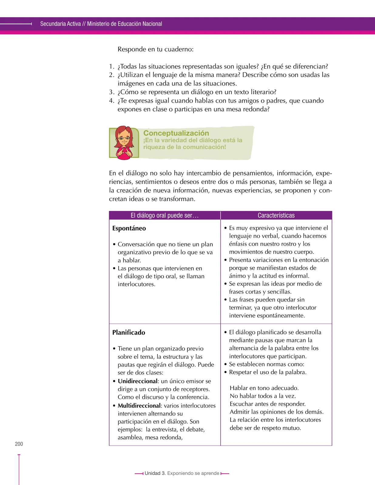 Página 200 de Lenguaje 8° · Secundaria Activa