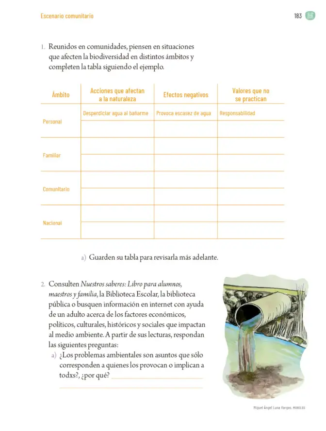 Página 186 de Proyectos Comunitarios. Libro de Educación Primaria Grado 6° Ciclo Escolar 2025 - 2026