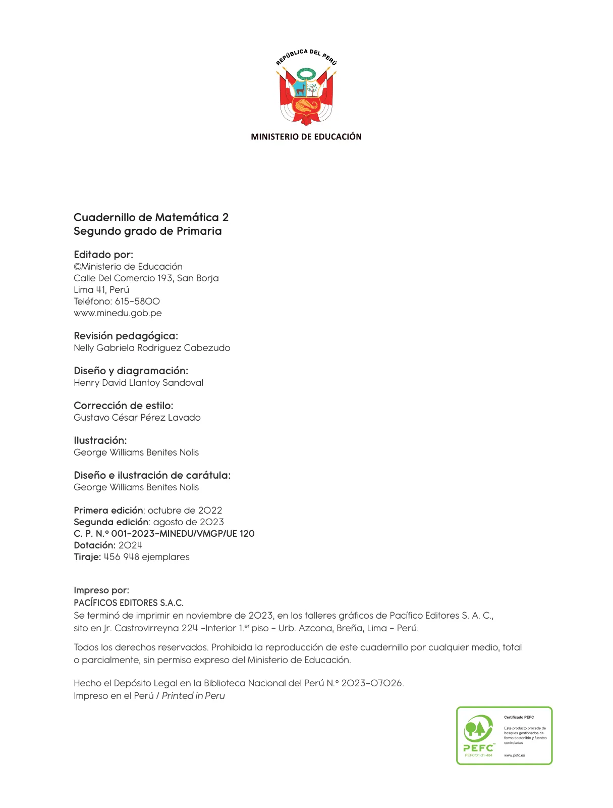 Página 4 de Cuadernillo de Matemática 2, segundo grado de Primaria · 2023