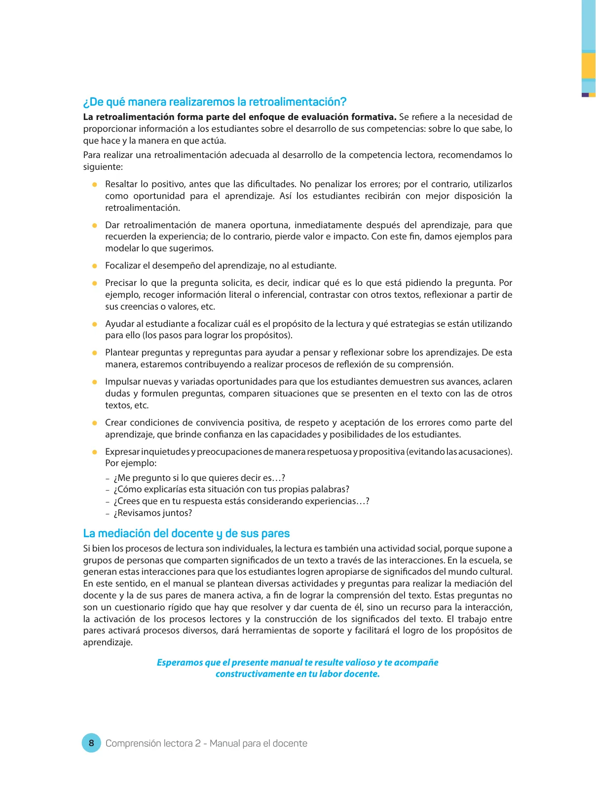 Miniatura página 10 de Comprensión lectora : manual para el docente de segundo grado de Secundaria 2018 · 2018
