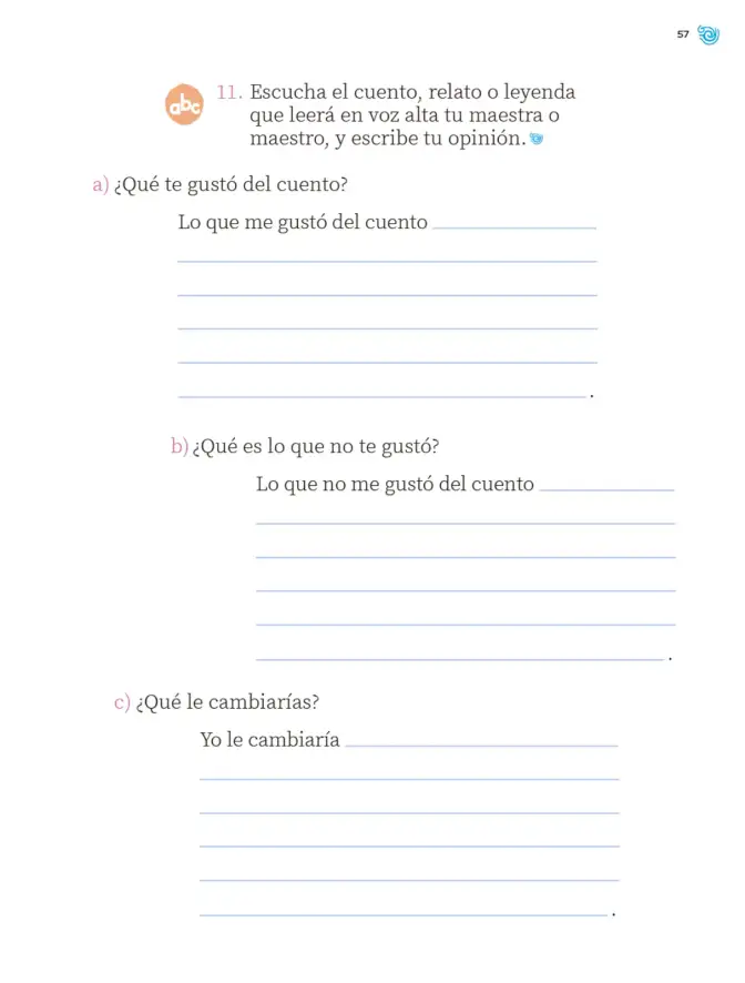 Página 58 de Múltiples lenguajes. Trazos y palabras. Libro de Educación Primaria Grado 2° Ciclo Escolar 2025 - 2026