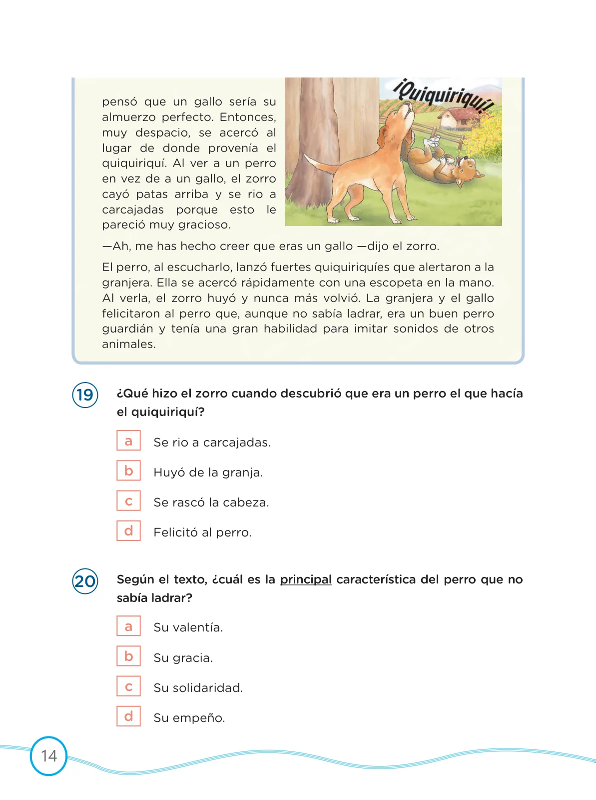 Página 14 de Kit de evaluación Salida Demostrando lo que aprendimos : Comunicación, tercer trimestre, ﻿Cuarto grado - Primaria · 2019