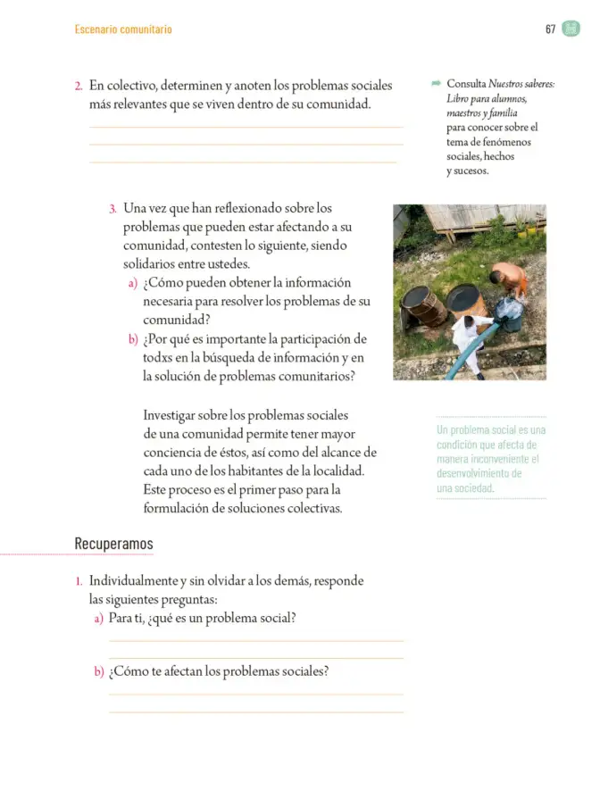 Página 70 de Proyectos Comunitarios. Libro de Educación Primaria Grado 5° Ciclo Escolar 2025 - 2026