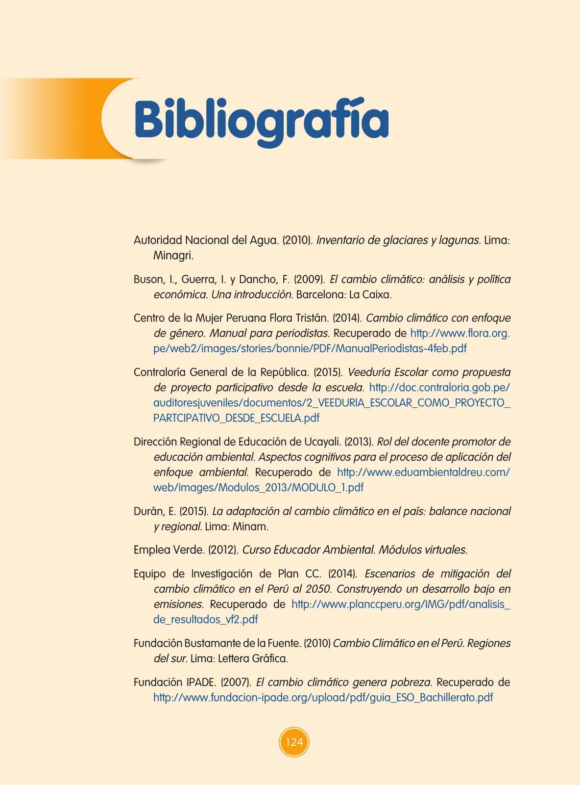Página 125 de Guía de educación ambiental para el desarrollo sostenible : cambio climático · 2016