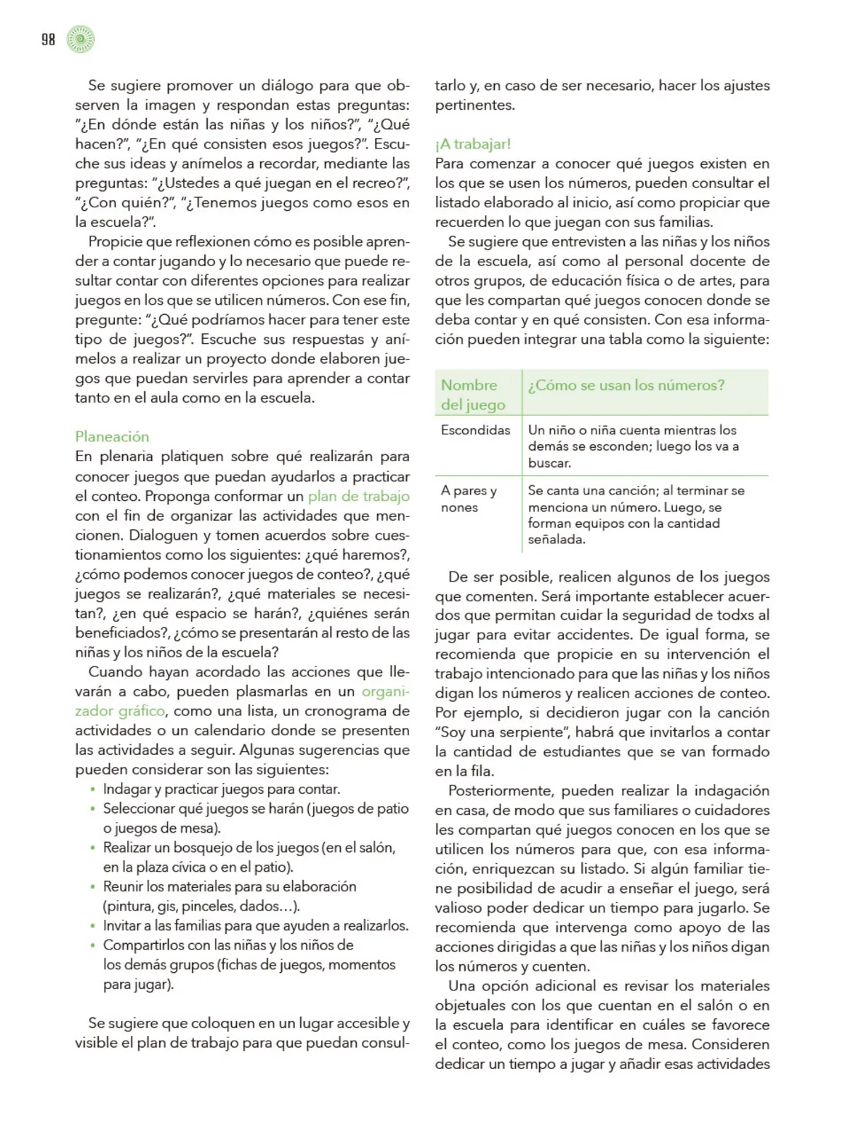 Página 99 de Modalidades de trabajo para la acción transformadora y el codiseño Libro de Educación Preescolar Grado 1°, 2°, 3° Ciclo Escolar 2025 - 2026
