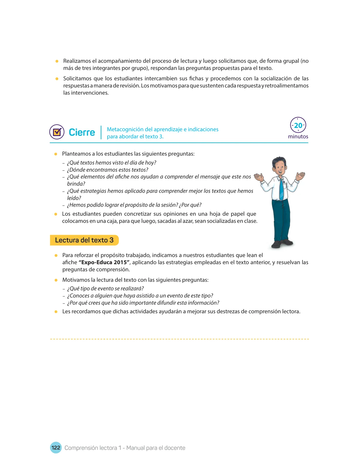 Miniatura página 124 de Comprensión lectora : manual para el docente de primer grado de Secundaria 2018 · 2018