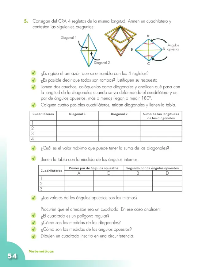 Página 54 de Matematica 5° · Cartilla 02
