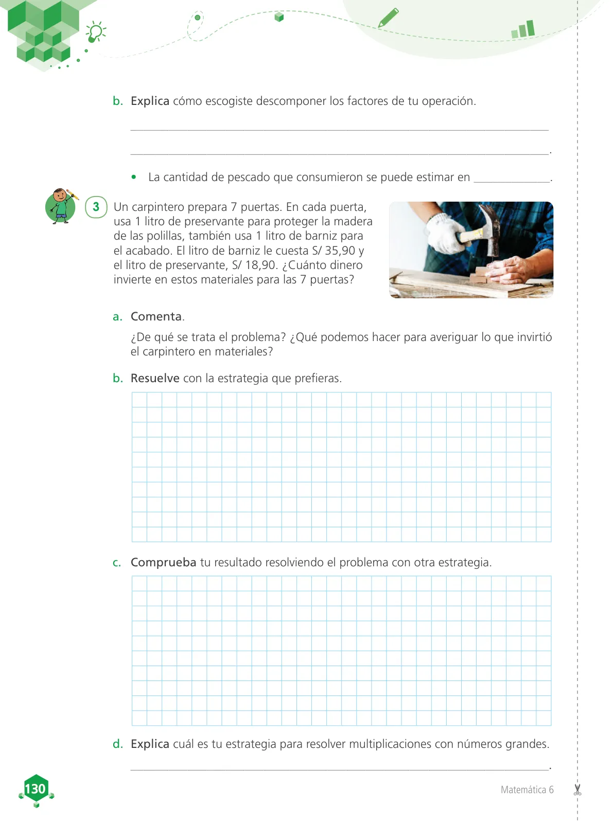 Miniatura página 132 de Matemática 6 : cuaderno de trabajo para sexto grado de Educación Primaria 2019 · 2019