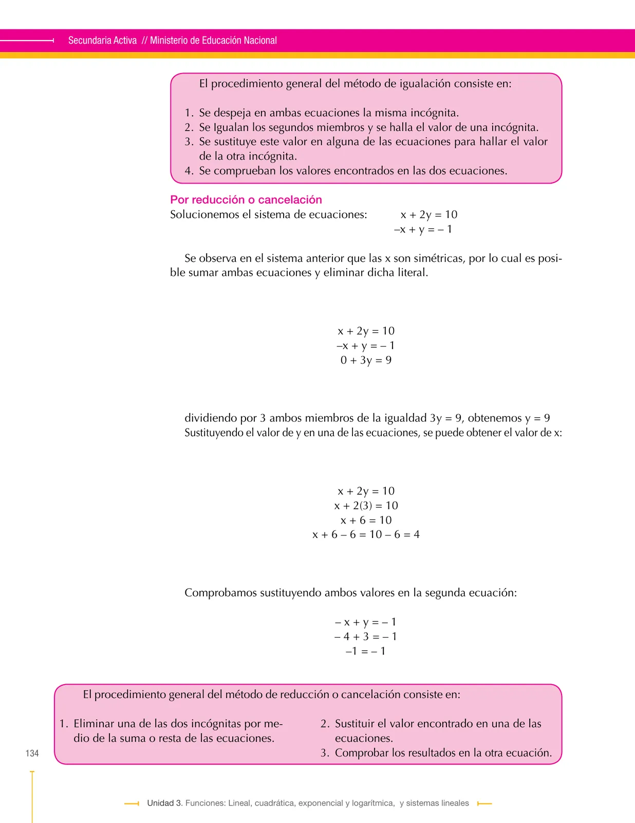 Página 134 de Matematica 9° · Secundaria Activa