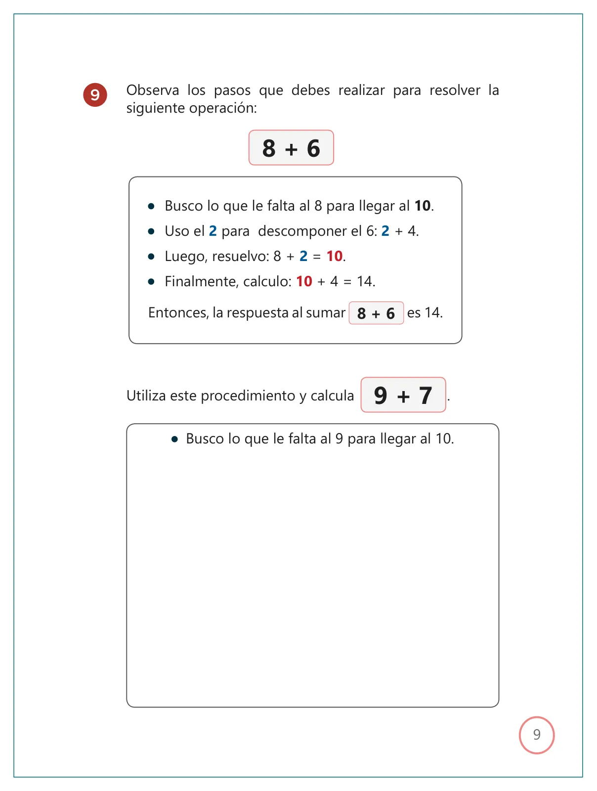 Miniatura página 9 de Kit de evaluación Salida 1 Demostrando lo que aprendimos : Matemática, tercer trimestre, ﻿Segundo grado - Primaria · 2019