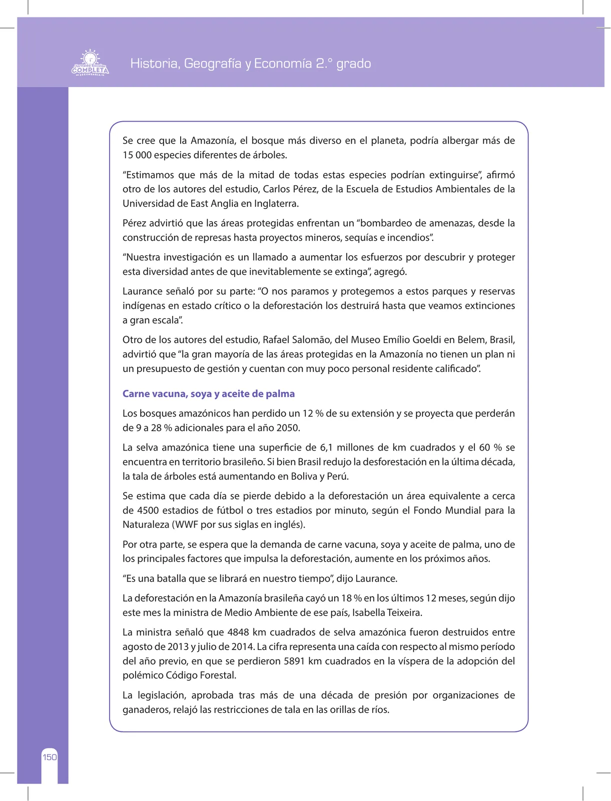 Página 150 de Historia, Geografía y Economía 2 : cuaderno de reforzamiento pedagógico - JEC ﻿ · 2016