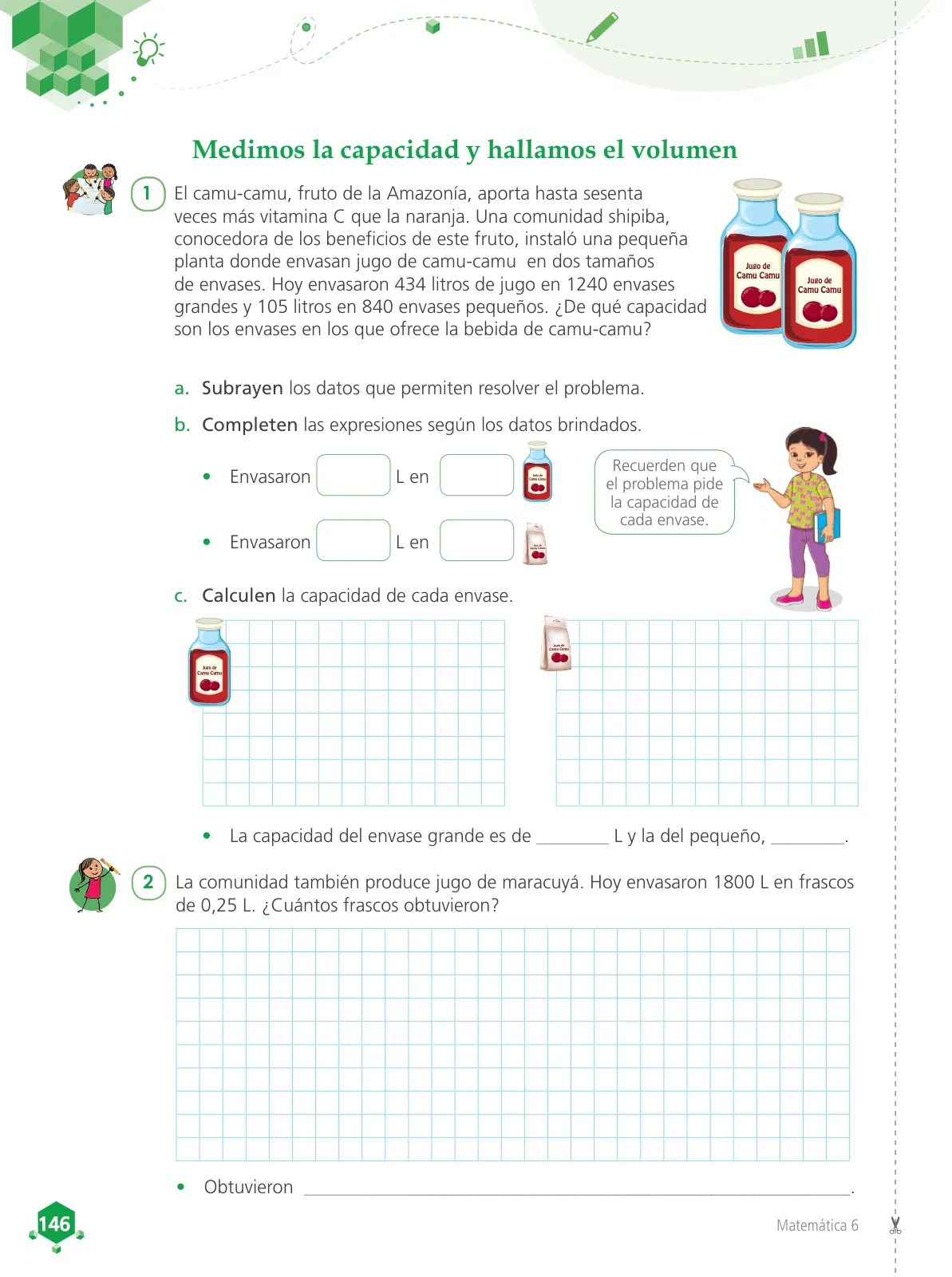 Miniatura página 148 de Matemática 6 : cuaderno de trabajo para sexto grado de Educación Primaria 2019 · 2019