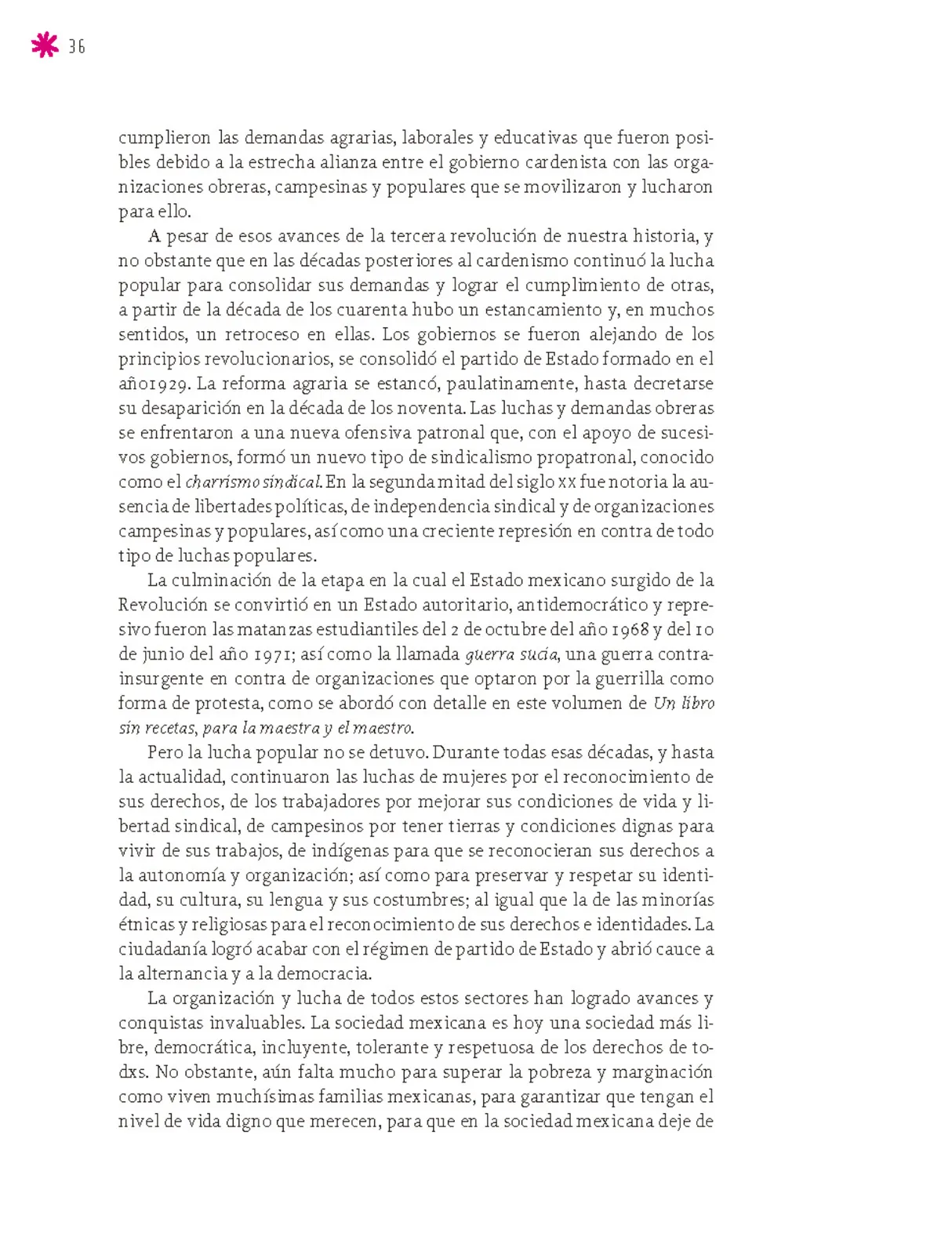 Página 37 de Un libro sin recetas para la maestra y el maestro. Fase 6. Libro de Educación Secundaria Grado 1°, 2°, 3° Ciclo Escolar 2025 - 2026