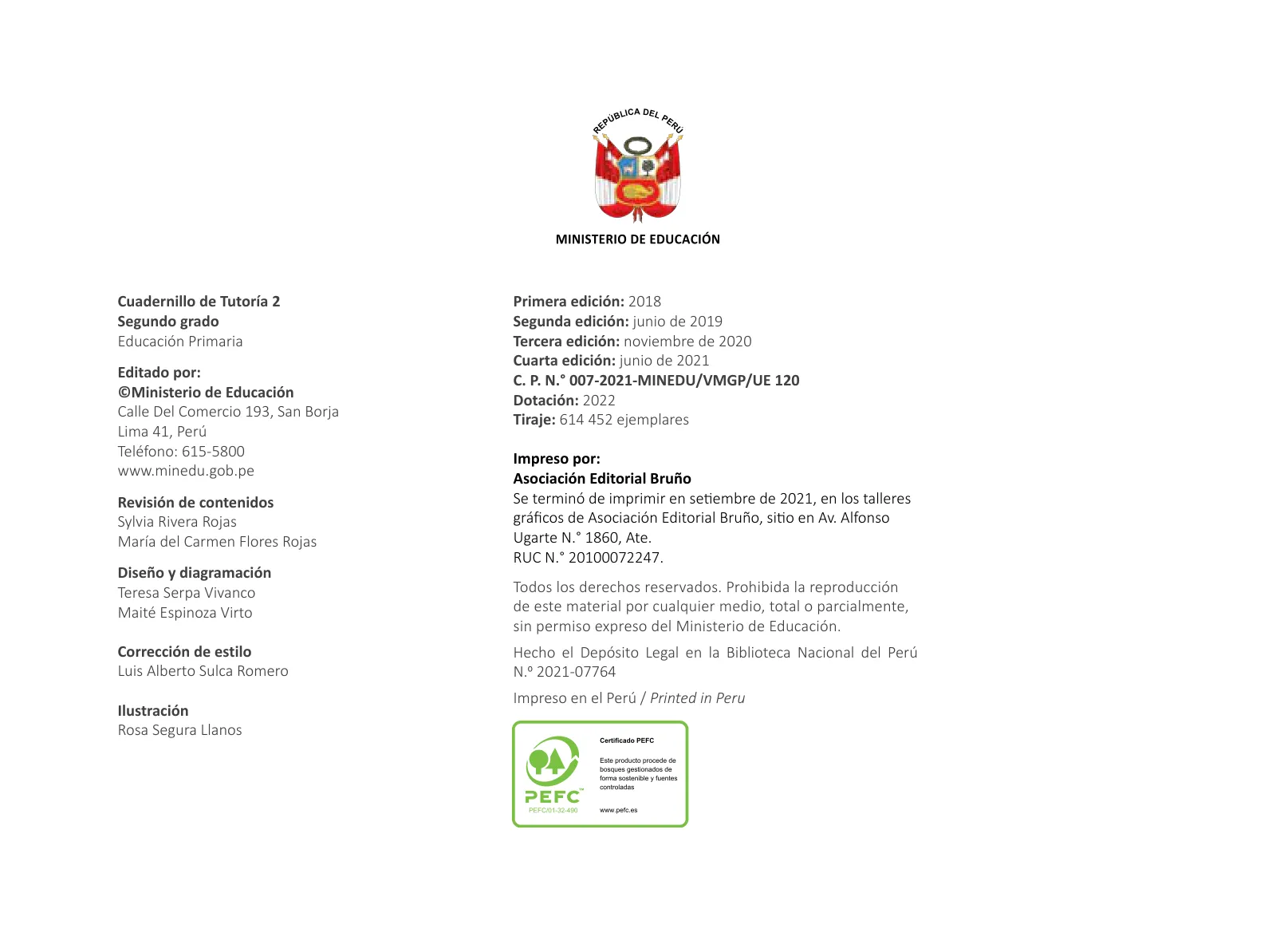 Miniatura página 4 de Cuadernillo de Tutoría 2 : segundo grado de Educación Primaria · 2021