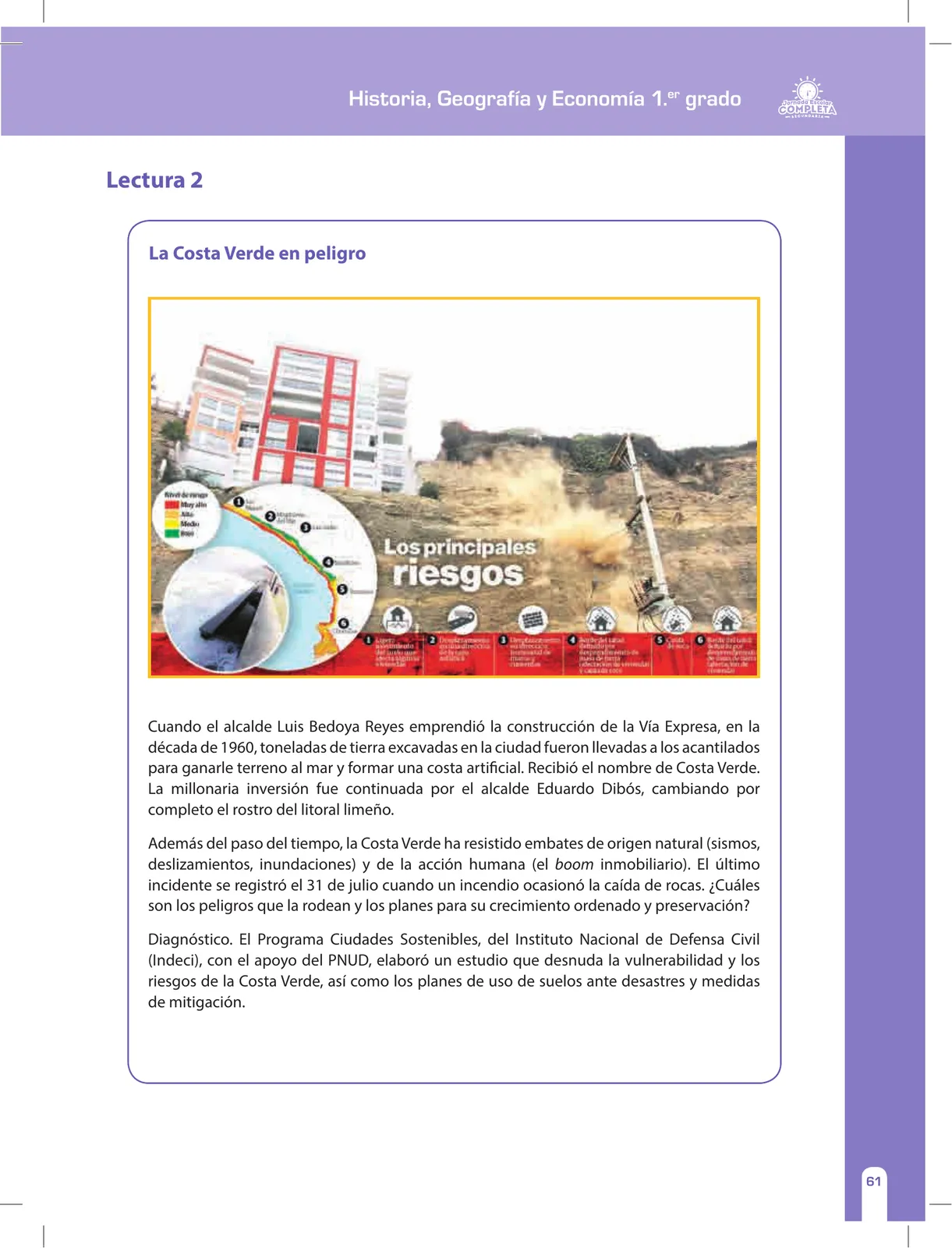 Miniatura página 61 de Historia, Geografía y Economía 1 : cuaderno de reforzamiento pedagógico - JEC · 2016