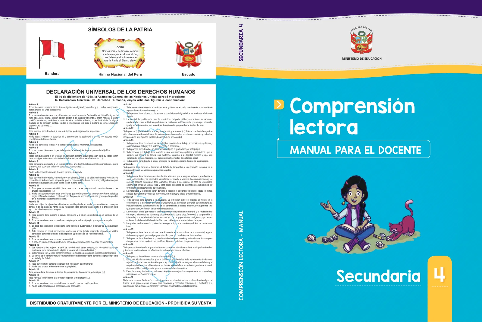 Miniatura página 1 de Comprensión lectora 4 : manual para el docente de cuarto grado de Secundaria · 2017