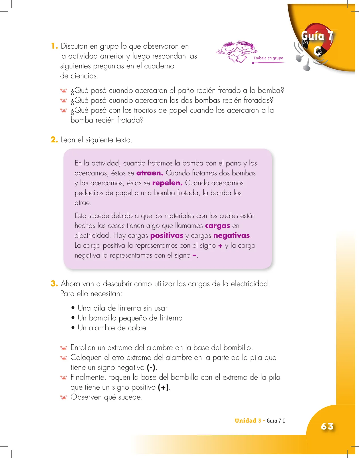 Página 63 de Ciencias Naturales 3° · Cartilla 01