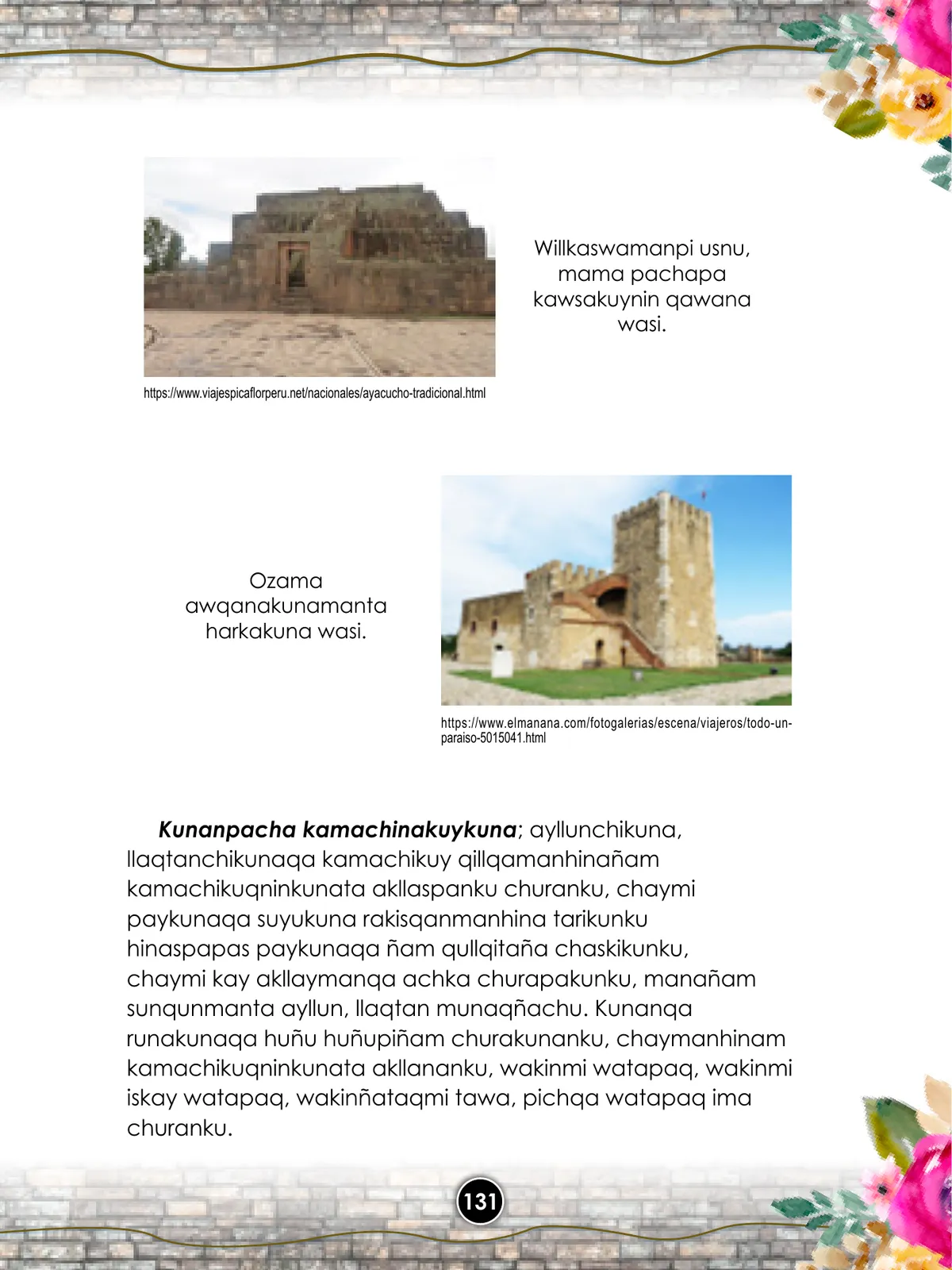 Página 133 de Llaqtanchikpa kawsayninkuna - Chanka : saberes de los pueblos - Comunicación y Ciencia y Tecnología quechua, variante Chanca · 2021