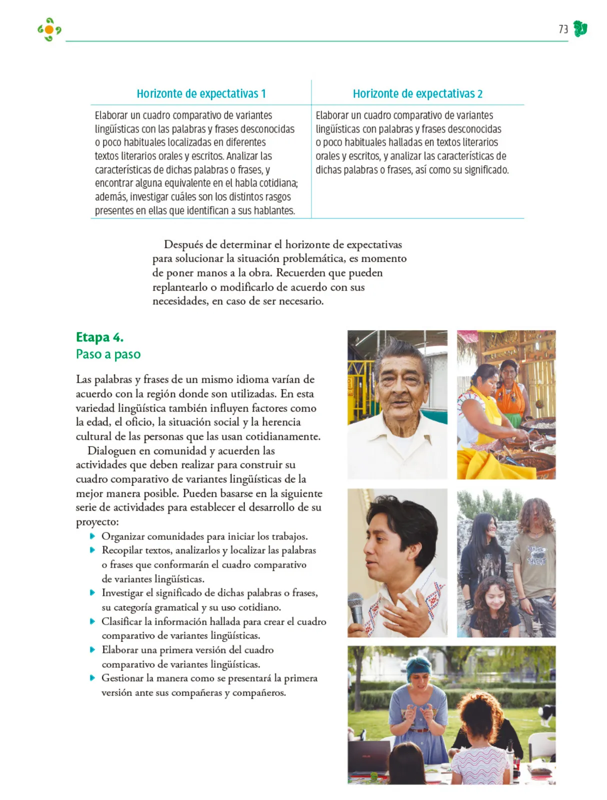 Miniatura página 74 de Colección Sk´asolil. Nuestro libro de Proyectos. Tomo I.    Libro de Educación Telesecundaria Grado 2°  Ciclo Escolar 2025 - 2026