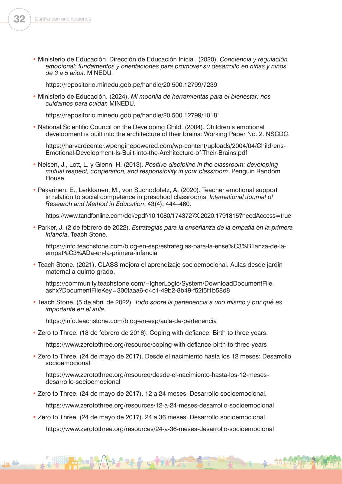 Página 34 de Regulación de emociones. Cartilla con orientaciones para el Ciclo I de Educación Inicial · 2024