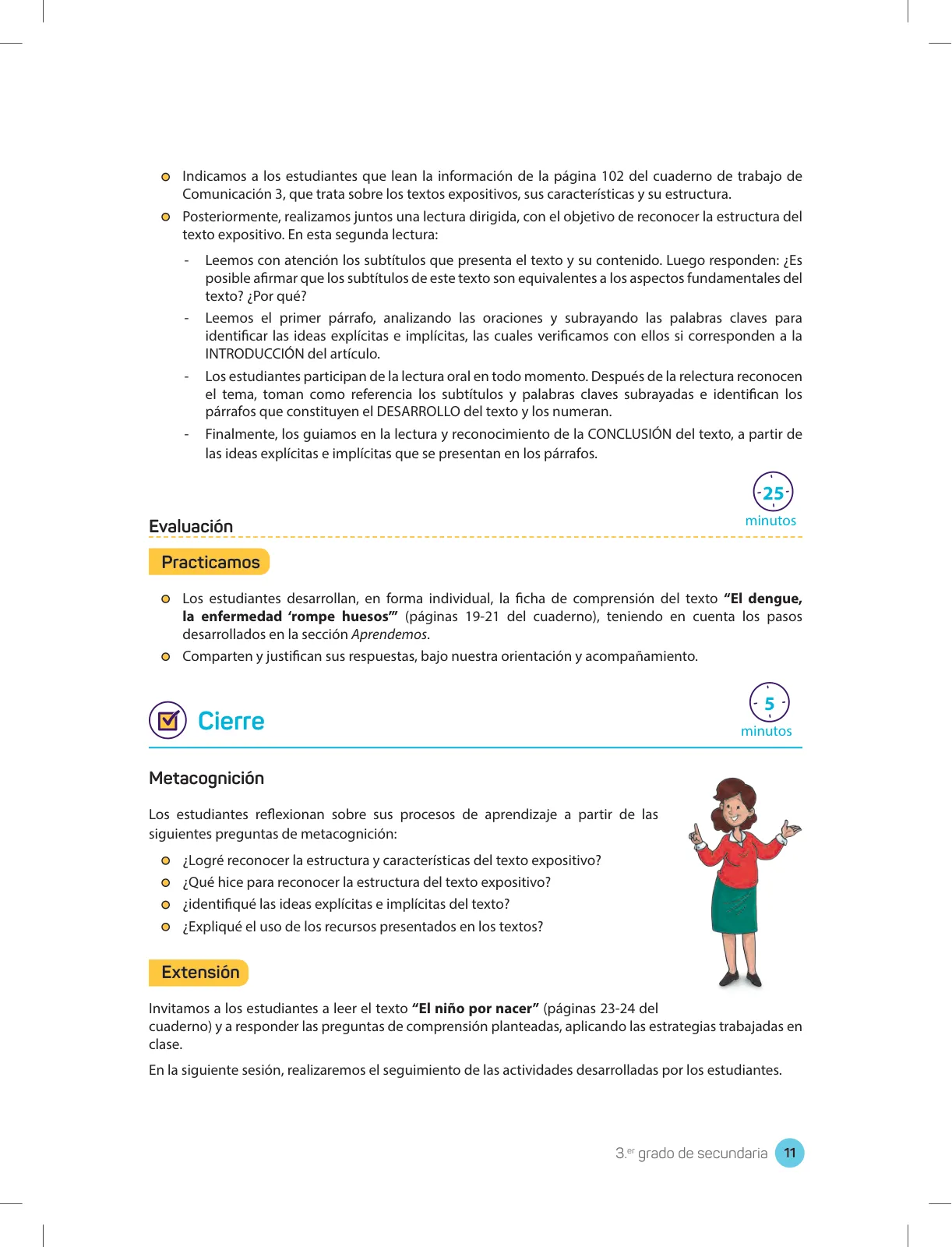 Página 13 de Comprensión lectora 3 : manual para el docente de tercer grado de Secundaria · 2017