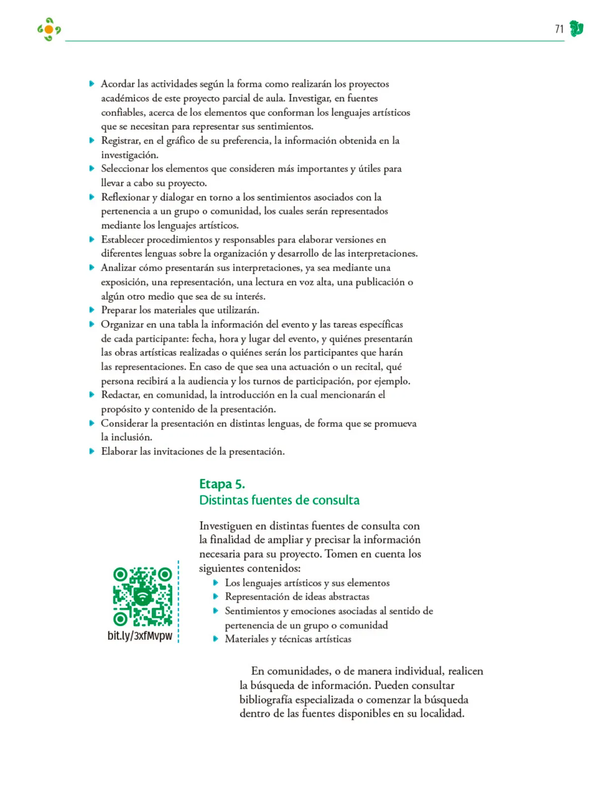 Miniatura página 72 de Colección Nanahuatzin. Nuestro libro de Proyectos.  Tomo III.  Libro de Educación Telesecundaria Grado 3°  Ciclo Escolar 2025 - 2026