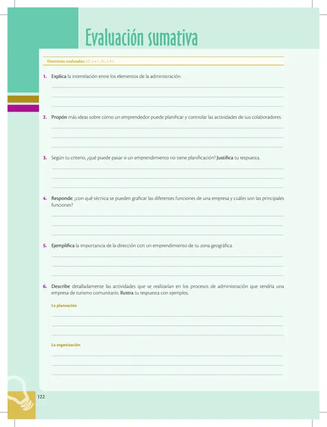 Página 122 de Emprendimiento Y Gestion 2° · Bgu 2 Emprendimiento Y Gestion 2019 · 2019