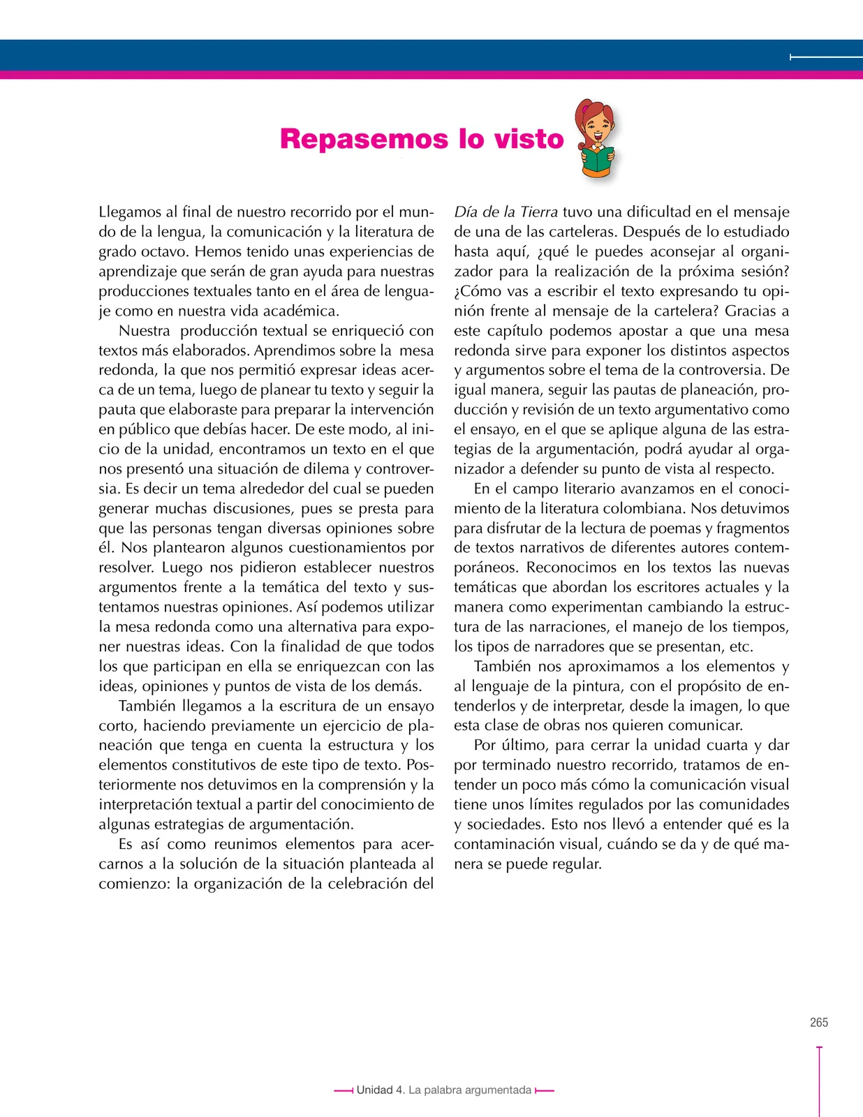 Página 265 de Lenguaje 8° · Secundaria Activa