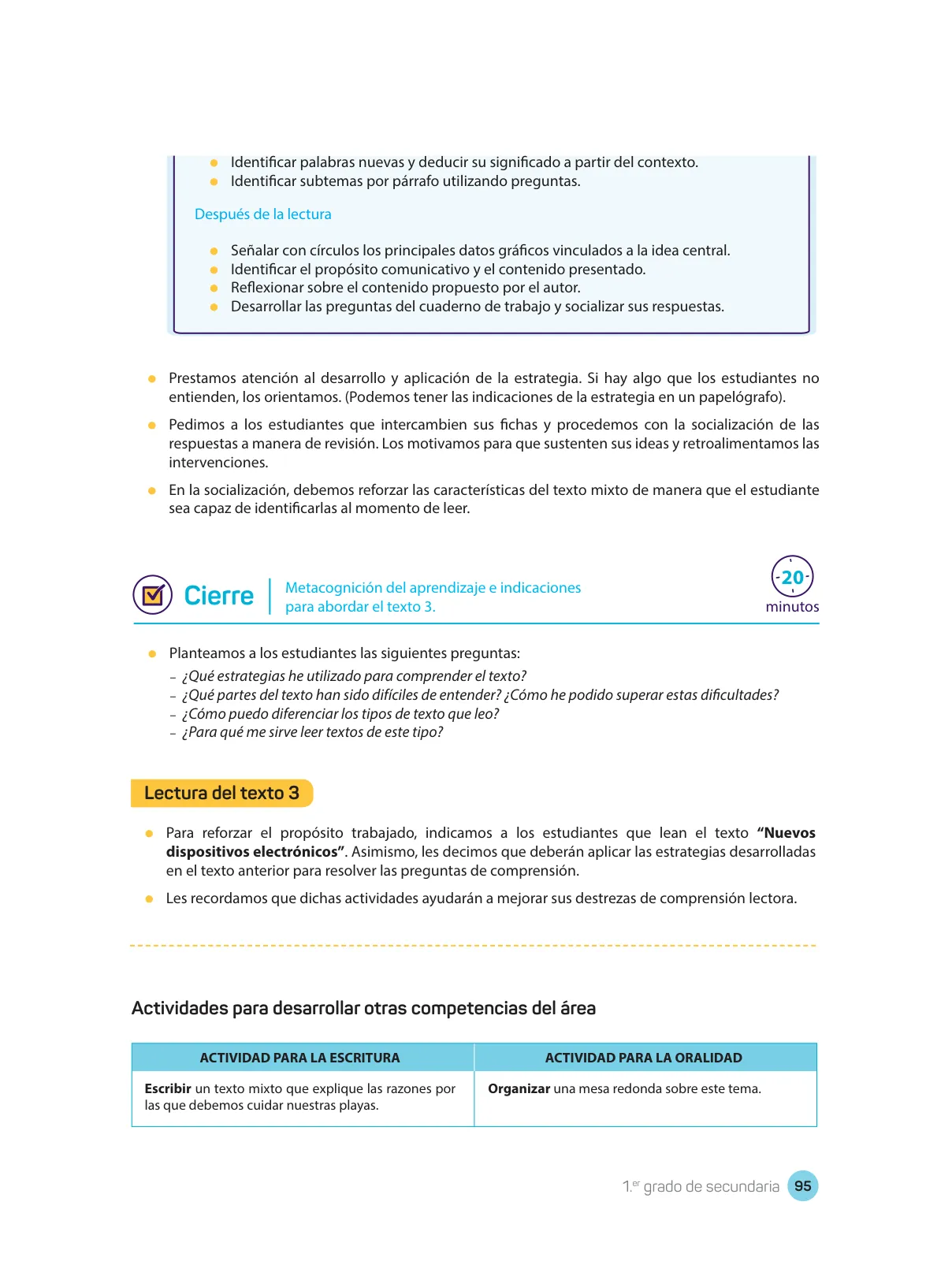 Miniatura página 97 de Comprensión lectora : manual para el docente de primer grado de Secundaria 2018 · 2018