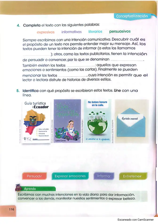 Página 110 de Lengua Y Literatura 3° · Egb 3 Lengua Y Literatura 2025 · 2025