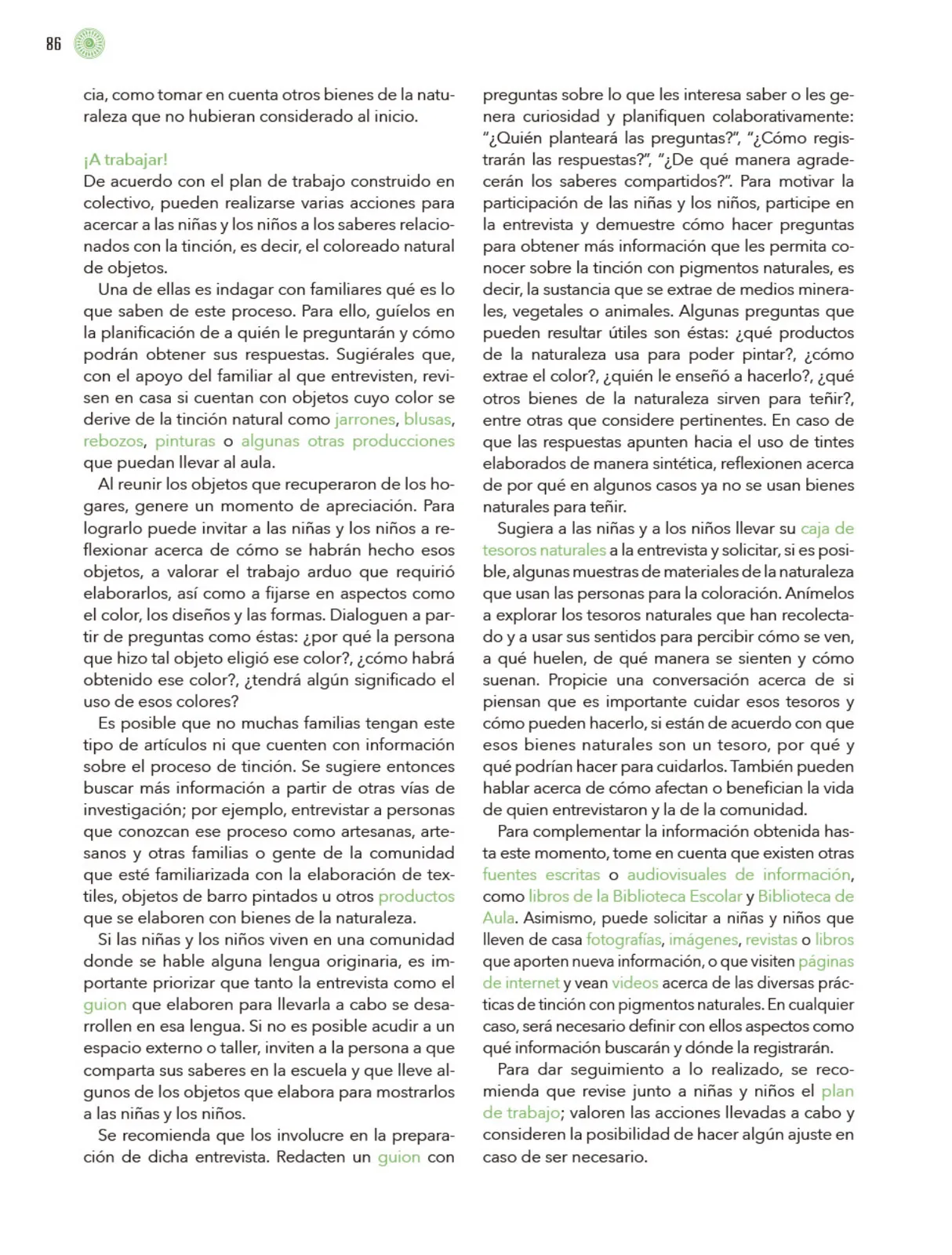 Página 87 de Modalidades de trabajo para la acción transformadora y el codiseño Libro de Educación Preescolar Grado 1°, 2°, 3° Ciclo Escolar 2025 - 2026